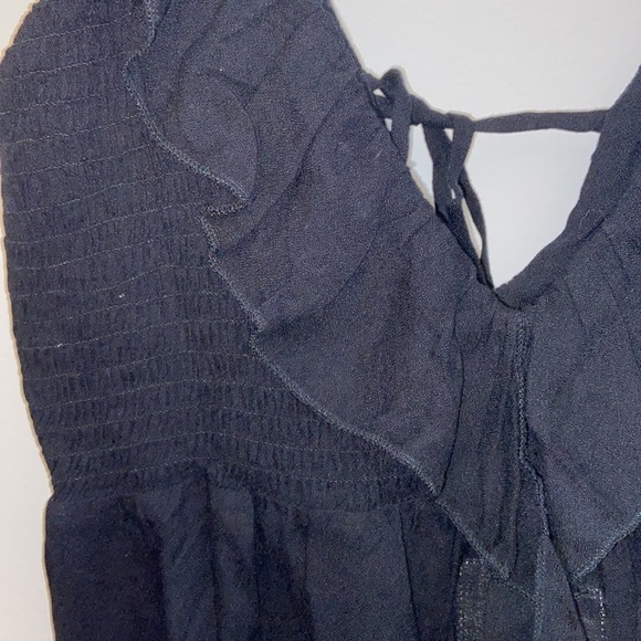 Chaser Black Ruffled Top with Smocking, size M, NWT - Picture 6 of 9